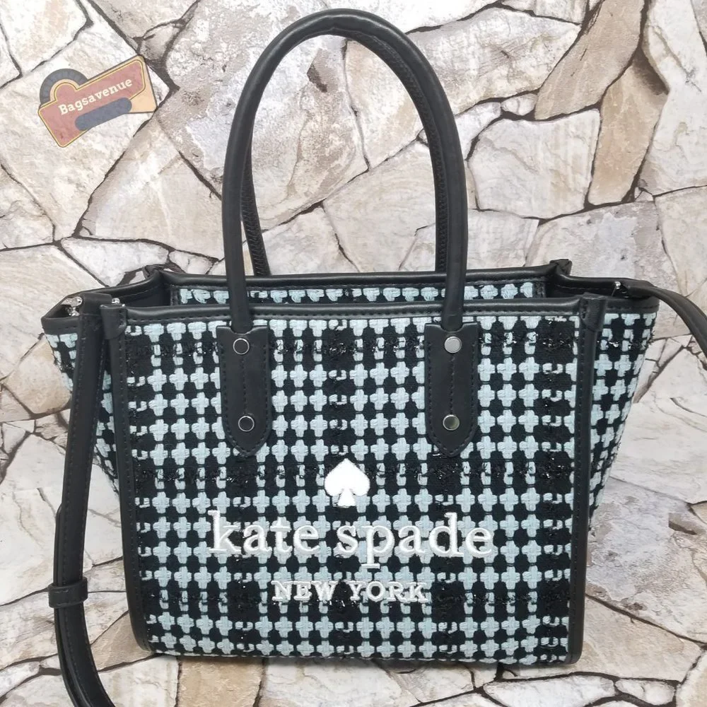 #bagsavenue fast ship new Ella Small Tote Crossbody in Tweed Fabric Kate Spade - Picture 5 of 11
